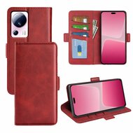 Xiaomi 13 Lite Hoesje, MobyDefend Luxe Wallet Book Case (Sluiting Zijkant), Rood