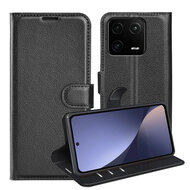 Xiaomi 13 Pro Hoesje - MobyDefend Kunstleren Wallet Book Case (Sluiting Voorkant) - Zwart