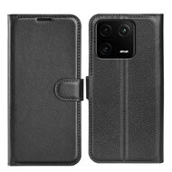 Xiaomi 13 Pro Hoesje, MobyDefend Kunstleren Wallet Book Case (Sluiting Voorkant), Zwart