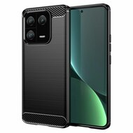 Xiaomi 13 Pro Hoesje - MobyDefend TPU Backcover - Geborstelde Metaal &amp; Carbon-Look - Zwart