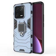 Xiaomi 13 Pro Hoesje - MobyDefend Dubbelgelaagde Pantsercase Met Standaard - Blauw