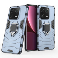 Xiaomi 13 Pro Hoesje - MobyDefend Dubbelgelaagde Pantsercase Met Standaard - Blauw