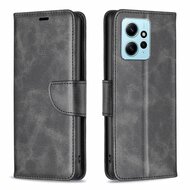 Xiaomi Redmi Note 12 5G Hoesje, MobyDefend Wallet Book Case Met Koord, Zwart