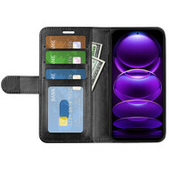Xiaomi Redmi Note 12 Pro Plus 5G Hoesje - MobyDefend Wallet Book Case (Sluiting Achterkant) - Zwart