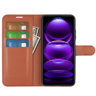 Xiaomi Redmi Note 12 Pro Plus 5G Hoesje - MobyDefend Kunstleren Wallet Book Case (Sluiting Voorkant) - Bruin