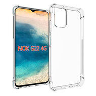 Nokia G22 Hoesje, MobyDefend Transparante Shockproof TPU Gelcase, Verstevigde Hoeken, Volledig Doorzichtig