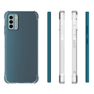 Nokia G22 Hoesje, MobyDefend Transparante Shockproof TPU Gelcase, Verstevigde Hoeken, Volledig Doorzichtig