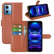 Xiaomi Redmi Note 12 5G Hoesje - MobyDefend Kunstleren Wallet Book Case (Sluiting Voorkant) - Bruin