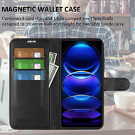 Xiaomi Redmi Note 12 Pro 5G Hoesje - MobyDefend Kunstleren Wallet Book Case (Sluiting Voorkant) - Bruin