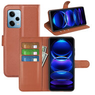 Xiaomi Redmi Note 12 Pro 5G Hoesje - MobyDefend Kunstleren Wallet Book Case (Sluiting Voorkant) - Bruin