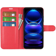 Xiaomi Redmi Note 12 Pro 5G Hoesje - MobyDefend Kunstleren Wallet Book Case (Sluiting Voorkant) - Rood