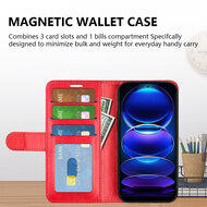 Xiaomi Redmi Note 12 5G Hoesje, MobyDefend Wallet Book Case (Sluiting Achterkant), Bruin