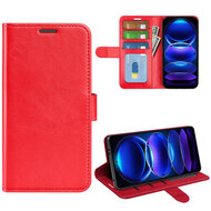 Xiaomi Redmi Note 12 5G Hoesje, MobyDefend Wallet Book Case (Sluiting Achterkant), Rood