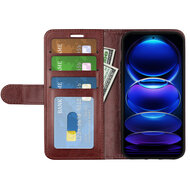 Xiaomi Redmi Note 12 Pro 5G Hoesje - MobyDefend Wallet Book Case (Sluiting Achterkant) - Bruin