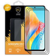 3-Pack Oppo A98 Screenprotectors - MobyDefend Screensavers Met Zwarte Randen - Gehard Glas 