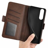 Sony Xperia 1 V Hoesje - MobyDefend Luxe Wallet Book Case (Sluiting Zijkant) - Bruin