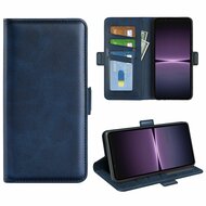 Sony Xperia 1 V Hoesje, MobyDefend Luxe Wallet Book Case (Sluiting Zijkant), Blauw