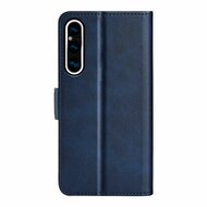 Sony Xperia 1 V Hoesje - MobyDefend Luxe Wallet Book Case (Sluiting Zijkant) - Blauw