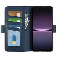 Sony Xperia 1 V Hoesje, MobyDefend Luxe Wallet Book Case (Sluiting Zijkant), Blauw