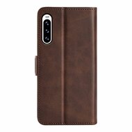 Sony Xperia 10 V Hoesje - MobyDefend Luxe Wallet Book Case (Sluiting Zijkant) - Bruin