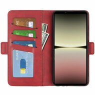 Sony Xperia 10 V Hoesje, MobyDefend Luxe Wallet Book Case (Sluiting Zijkant), Rood
