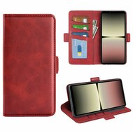 Sony Xperia 10 V Hoesje, MobyDefend Luxe Wallet Book Case (Sluiting Zijkant), Rood