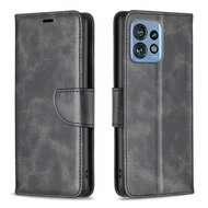 Motorola Edge 40 Pro Hoesje, MobyDefend Wallet Book Case Met Koord, Zwart