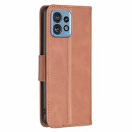 Motorola Edge 40 Pro Hoesje - MobyDefend Wallet Book Case Met Koord - Bruin