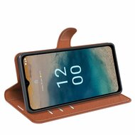 Nokia G22 Hoesje - MobyDefend Kunstleren Wallet Book Case (Sluiting Voorkant) - Bruin