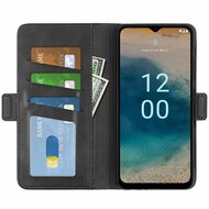 Nokia G22 Hoesje, MobyDefend Luxe Wallet Book Case (Sluiting Zijkant), Zwart