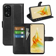 Oppo Reno8 T Hoesje - MobyDefend Kunstleren Wallet Book Case (Sluiting Voorkant) - Zwart