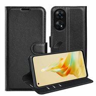 Oppo Reno8 T Hoesje, MobyDefend Kunstleren Wallet Book Case (Sluiting Voorkant), Zwart