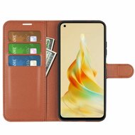 Oppo Reno8 T Hoesje, MobyDefend Kunstleren Wallet Book Case (Sluiting Voorkant), Bruin