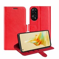 Oppo Reno8 T Hoesje, MobyDefend Wallet Book Case (Sluiting Achterkant), Rood