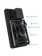 Oppo Reno8 T Hoesje - MobyDefend Pantsercase Met Draaibare Ring - Rood