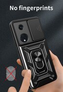 Oppo Reno8 T Hoesje - MobyDefend Pantsercase Met Draaibare Ring - Rood