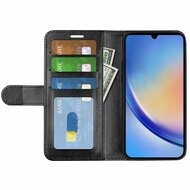 Samsung Galaxy A34 Hoesje, MobyDefend Wallet Book Case (Sluiting Achterkant), Zwart