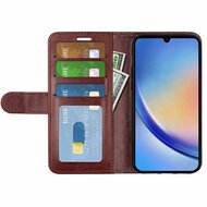 Samsung Galaxy A34 Hoesje, MobyDefend Wallet Book Case (Sluiting Achterkant), Bruin