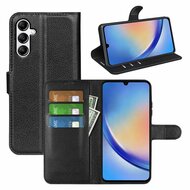 Samsung Galaxy A34 Hoesje - MobyDefend Kunstleren Wallet Book Case (Sluiting Voorkant) - Zwart