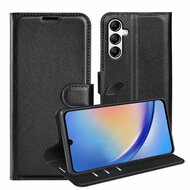 Samsung Galaxy A34 Hoesje, MobyDefend Kunstleren Wallet Book Case (Sluiting Voorkant), Zwart