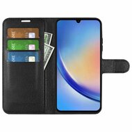 Samsung Galaxy A34 Hoesje, MobyDefend Kunstleren Wallet Book Case (Sluiting Voorkant), Zwart