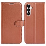 Samsung Galaxy A34 Hoesje - MobyDefend Kunstleren Wallet Book Case (Sluiting Voorkant) - Bruin