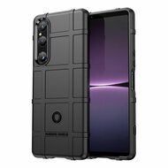 Sony Xperia 1 V Hoesje, Rugged Shield TPU Gelcase, Zwart