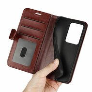 Sony Xperia 10 V Hoesje - MobyDefend Wallet Book Case (Sluiting Achterkant) - Bruin