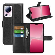 Xiaomi 13 Lite Hoesje, MobyDefend Kunstleren Wallet Book Case (Sluiting Voorkant), Zwart