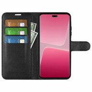 Xiaomi 13 Lite Hoesje - MobyDefend Kunstleren Wallet Book Case (Sluiting Voorkant) - Zwart