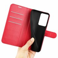 Xiaomi 13 Lite Hoesje, MobyDefend Kunstleren Wallet Book Case (Sluiting Voorkant), Rood