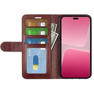 Xiaomi 13 Lite Hoesje, MobyDefend Wallet Book Case (Sluiting Achterkant), Bruin