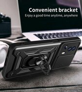 Xiaomi 13 Lite Hoesje - MobyDefend Pantsercase Met Draaibare Ring - Zilvergrijs