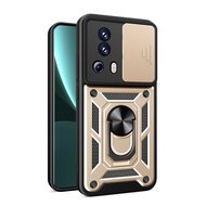 Xiaomi 13 Lite Hoesje - MobyDefend Pantsercase Met Draaibare Ring - Goud